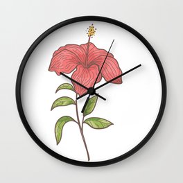Hibiscus Flower  Wall Clock