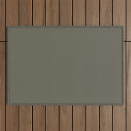 Dark Brown Gray Solid Color Pairs PPG Nevergreen PPG1031-6 - All One Single Shade Hue Colour Outdoor Rug