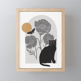 Cat & Butterfly Framed Mini Art Print