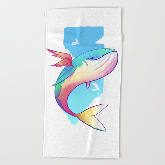 The Sky Whale Beach Towel