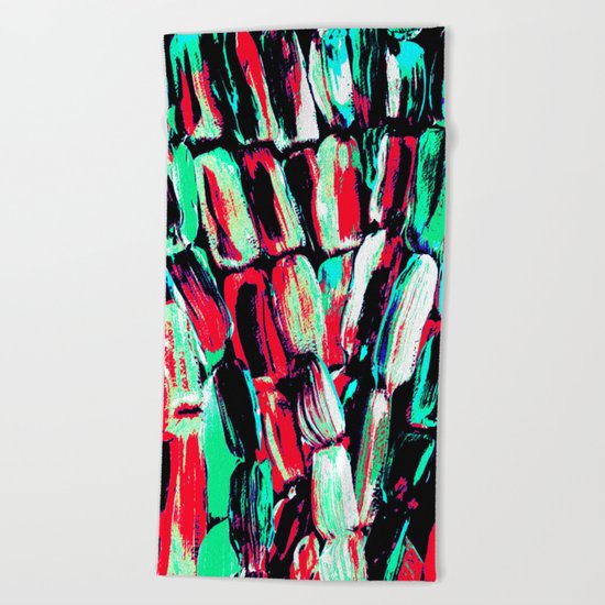 Teal Red Dreams of Sugarcane Beach Towel