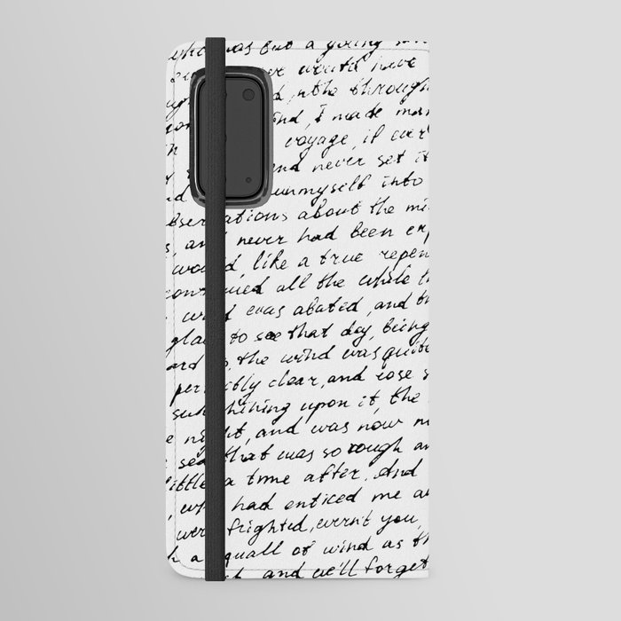 Monochrome background of careless ink writing. Handwritten letter texture. Vintage illustration Android Wallet Case