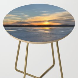 Winter sunset at Plum Island MA Side Table