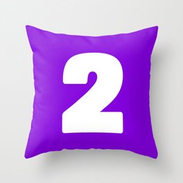 2 (White & Violet Number) Throw Pillow