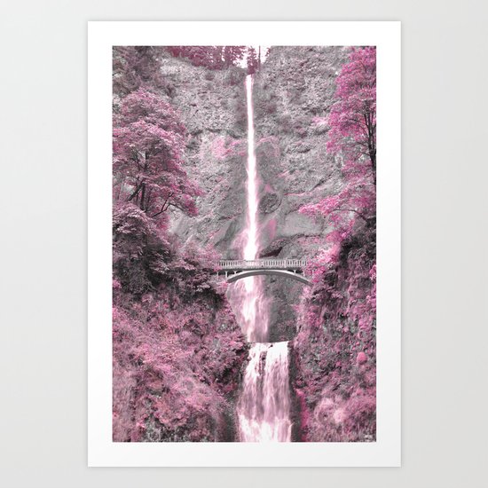 PRETTY IN PINK - MULTNOMAH FALLS Art Print