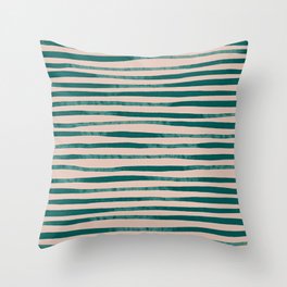 Sea Emerald Stripes Throw Pillow