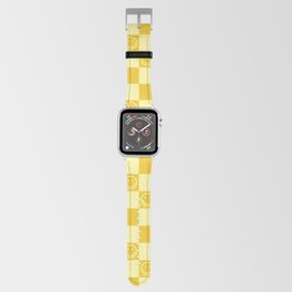 Cute Smiley Faces on Checkerboard \\ Sunshine Color Palette Apple Watch Band