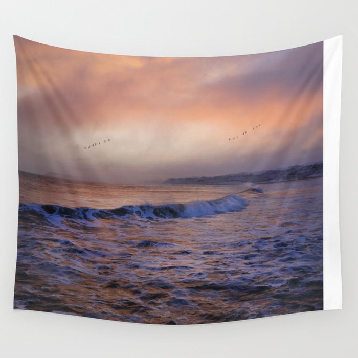 Morning on the coast Wall Tapestry by Peaky40 | Society6