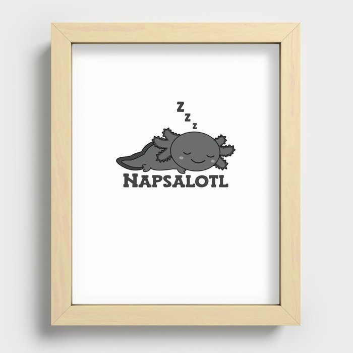 Napsalotl Axolotl Lovers Of Cute Animals Relax Recessed Framed Print