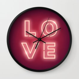 Neon LOVE Light Wall Clock