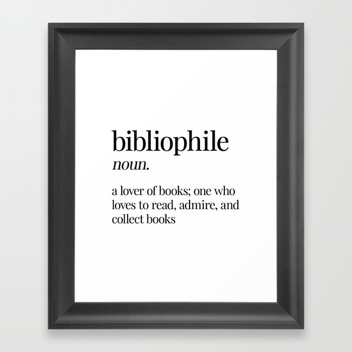 Bibliophile Definition  Framed Art Print