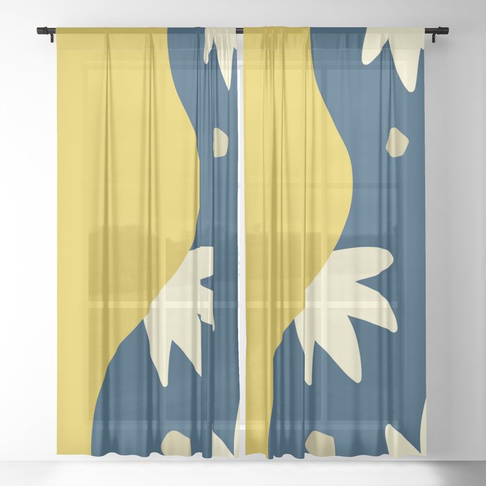 Patterned simple color shape 4 Sheer Curtain