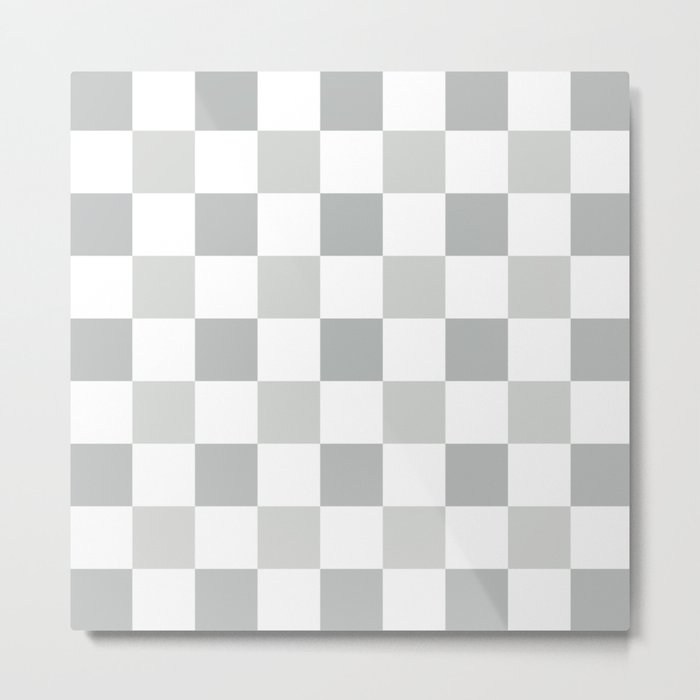 Checkerboard Squares In Warm Gray Metal Print