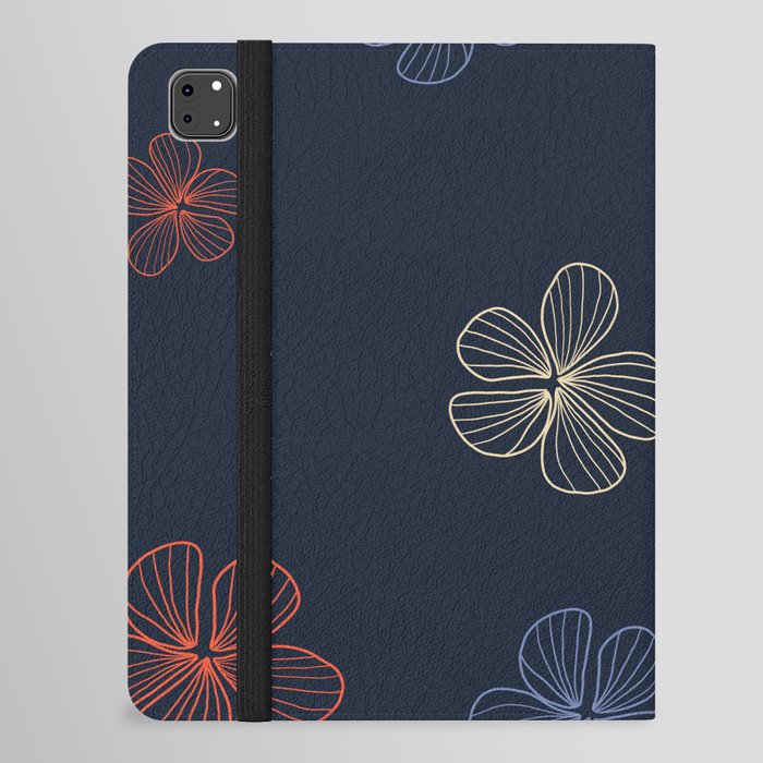 Blue striped batik flower pattern iPad Folio Case