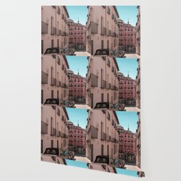 Spain Photography - A Small Street With Parked Cars In Madrid Wallpaper