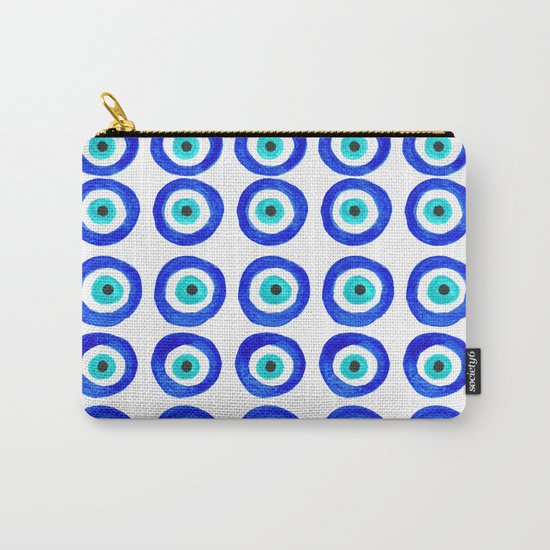 Evil Eye Talisman - on white Carry-All Pouch