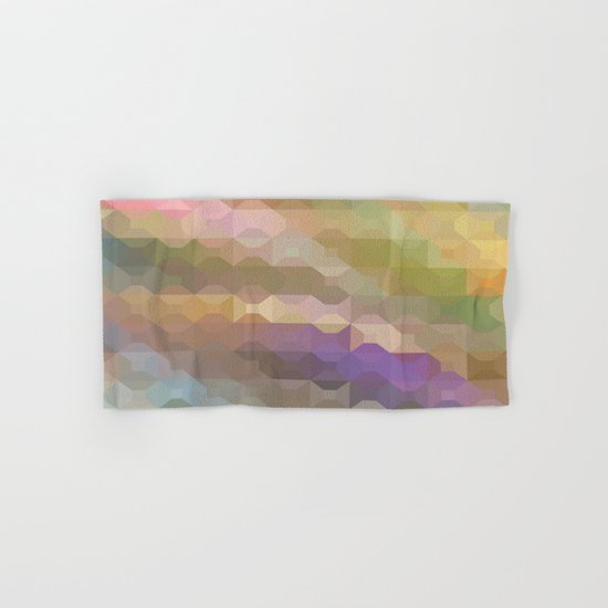 Soft Colored Rainbow Geometric Design Hand & Bath Towel