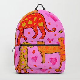 Valentine Leopard Print Backpack | Leopard, Animal, Glitter, Pink, Illustration, Print, Colorful, Happy, Safari, Valentine 