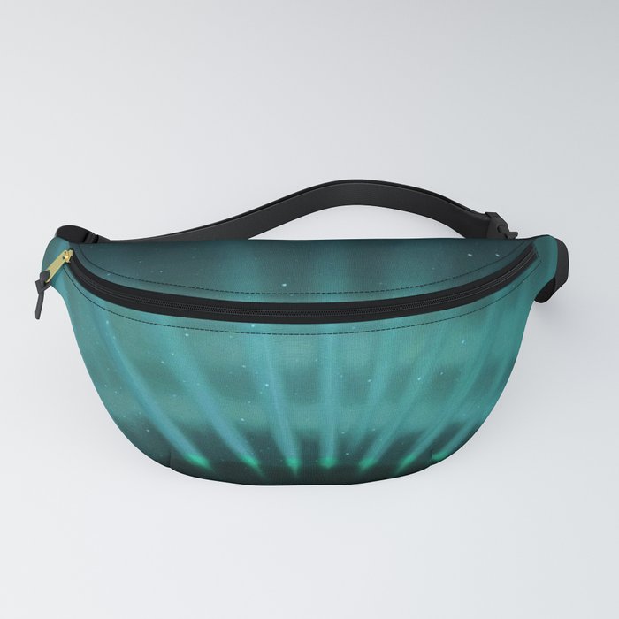 Vintage Aurora Borealis northern lights poster in blue Fanny Pack