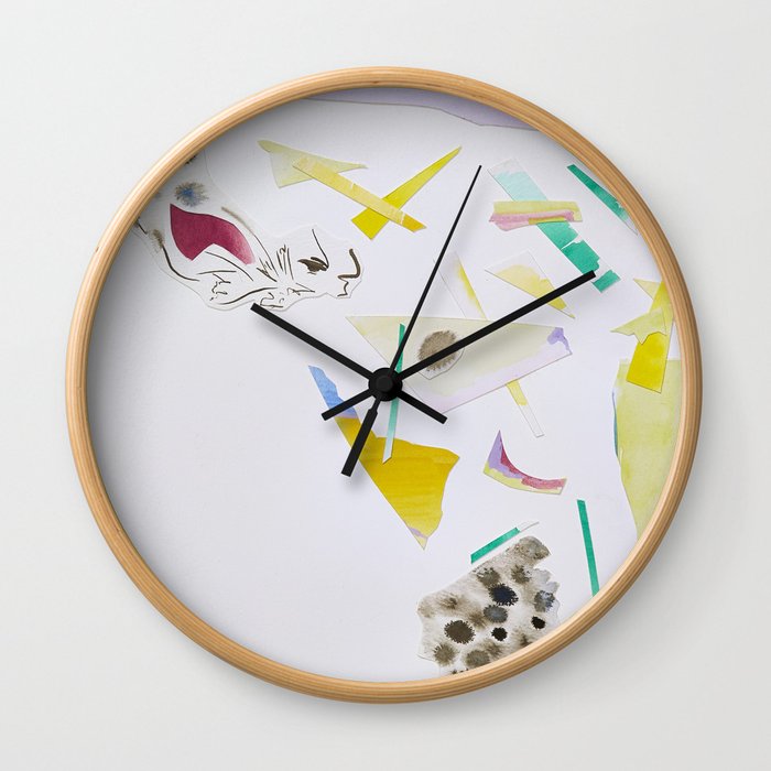 Paper Cutouts Collage  Wall Clock