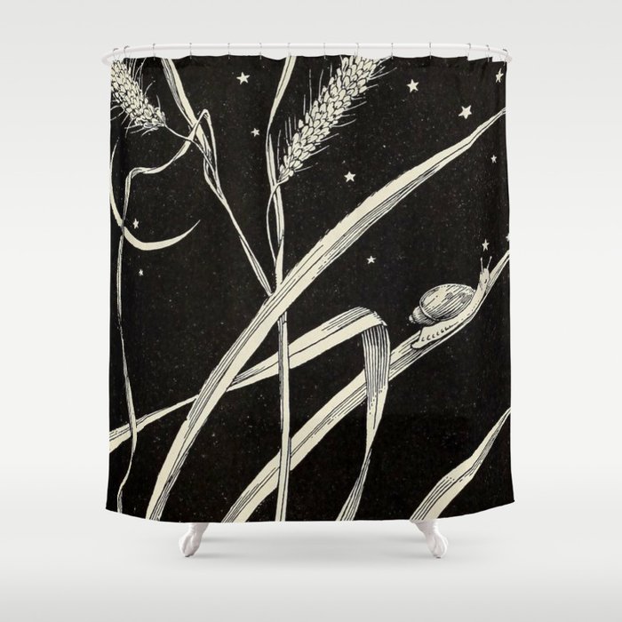 Night Snail Shower Curtain By Bluespecsstudio Society6