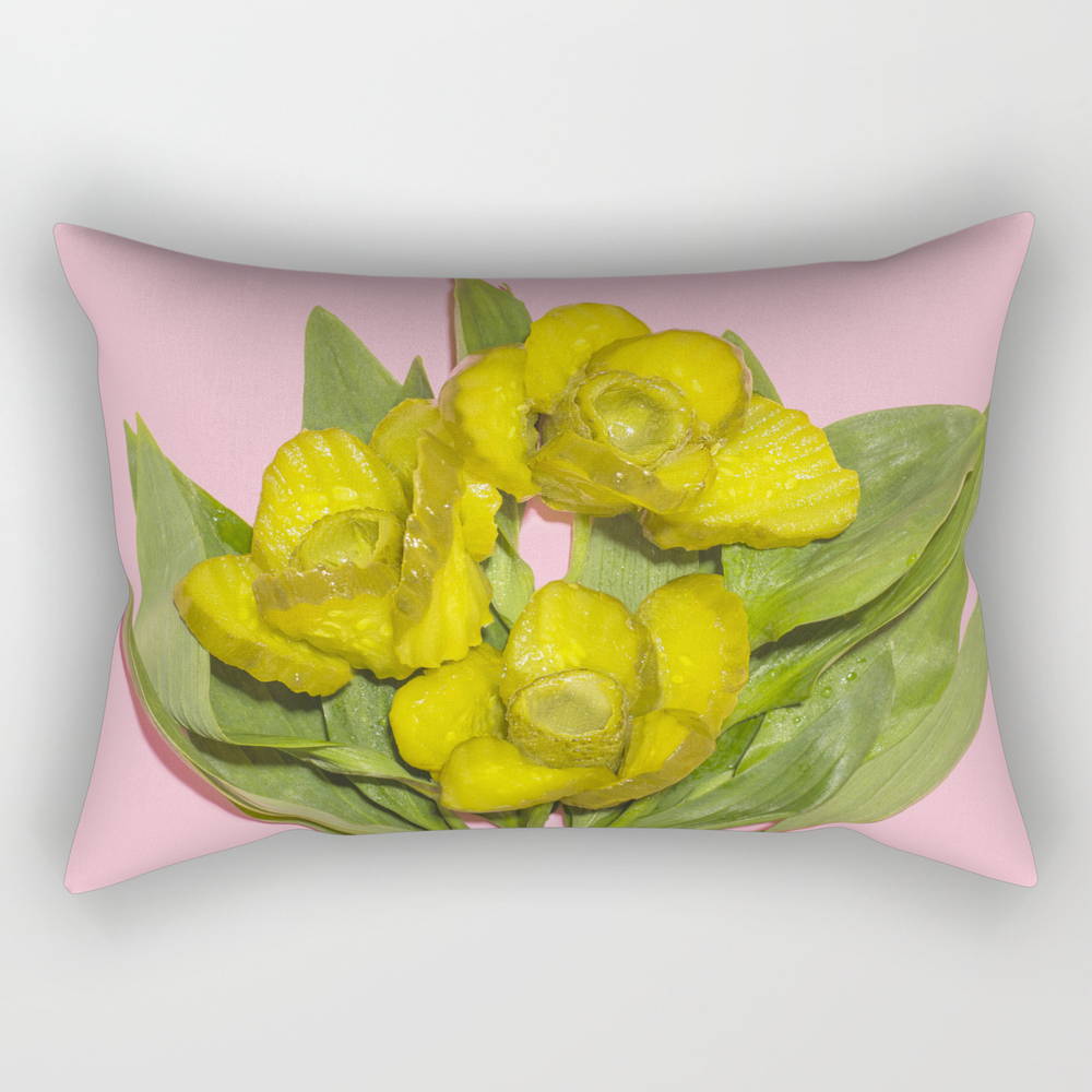 Daffo-Dills Pickle Bouquet Rectangular Pillow by lizziedarden