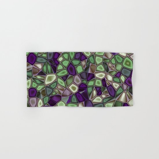 Fractal Gems 02 - Purples and Greens Hand & Bath Towel