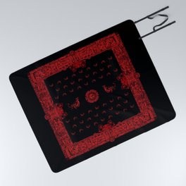 Black and Red Hobgoblin Bandana Picnic Blanket