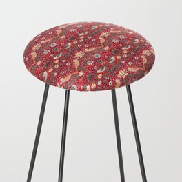 William Morris "Strawberry Thief" 12. bright red Counter Stool