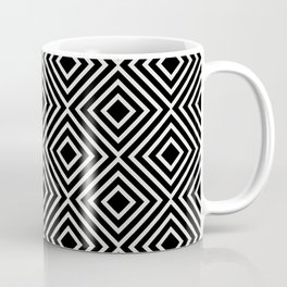 Black and Pale Gray Minimal Square Line Art Pattern Pairs Dulux 2022 Popular Colour Sloe Flower Mug