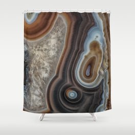 Mocha swirl Agate Shower Curtain