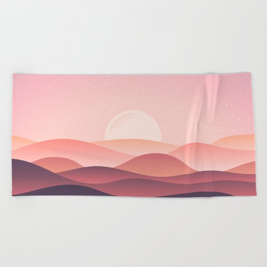 Moon hills Beach Towel