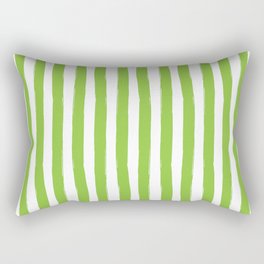 Green and White Cabana Stripes Palm Beach Preppy Rectangular Pillow