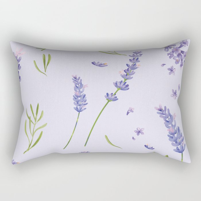 Lavender, Flower Purple Rectangular Pillow