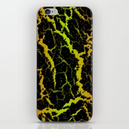 Cracked Space Lava - Orange/Lime iPhone Skin