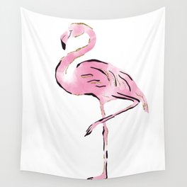 Watercolor Flamingo  Wall Tapestry