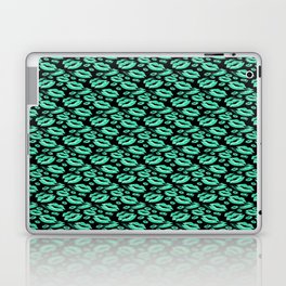 Two Kisses Collided Lip Affectionate Aqua Colored Lips Pattern Laptop Skin