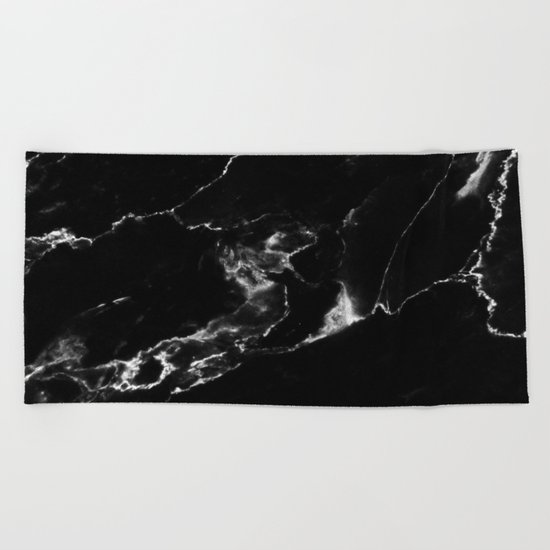 Black Marble I Beach Towel