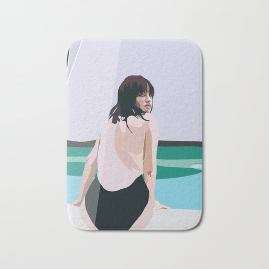 Painted Poolside Bath Mat