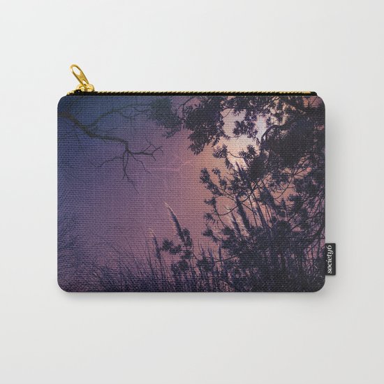 Moonlight Sonata (Tree and Reed Plant Silhouette) Carry-All Pouch