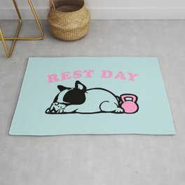 Rest Day Frenchie Area & Throw Rug