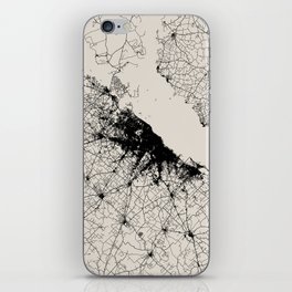 Buenos Aires, Argentica. Black and White City Map - Aesthetic iPhone Skin