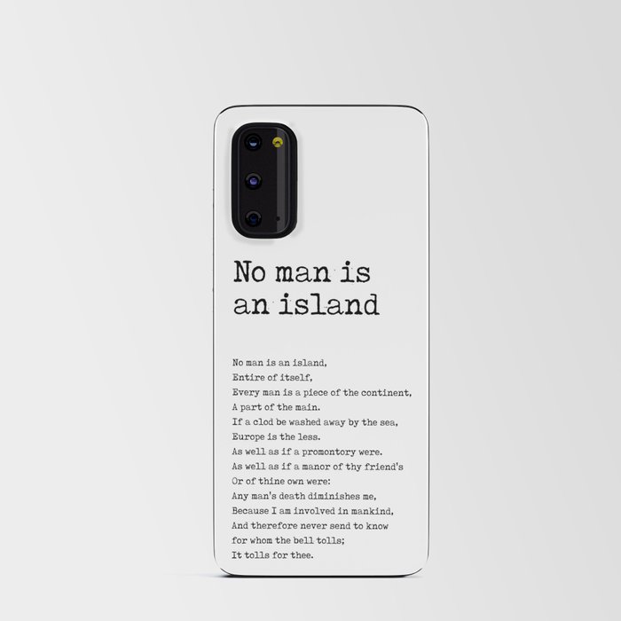 No Man Is An Island - John Donne Poem - Literature - Typewriter Print 1 Android Card Case