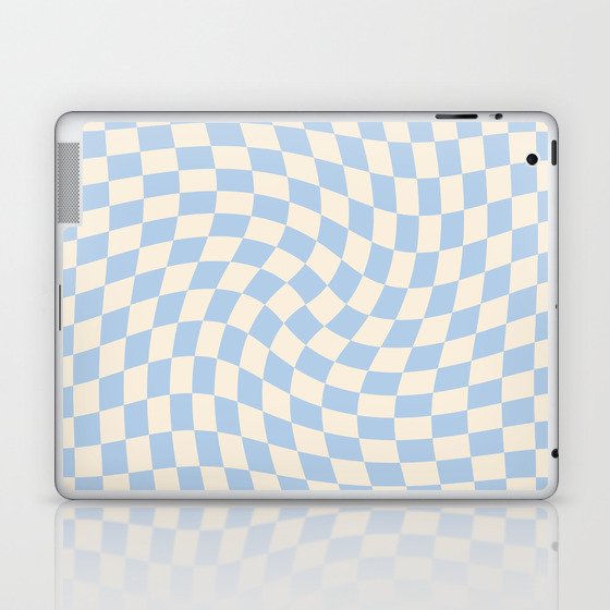 Check II - Baby Blue Twist — Checkerboard Print Laptop & iPad Skin