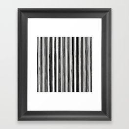 form blocs | skinny stroke vertical narrow | black on off white  Framed Art Print