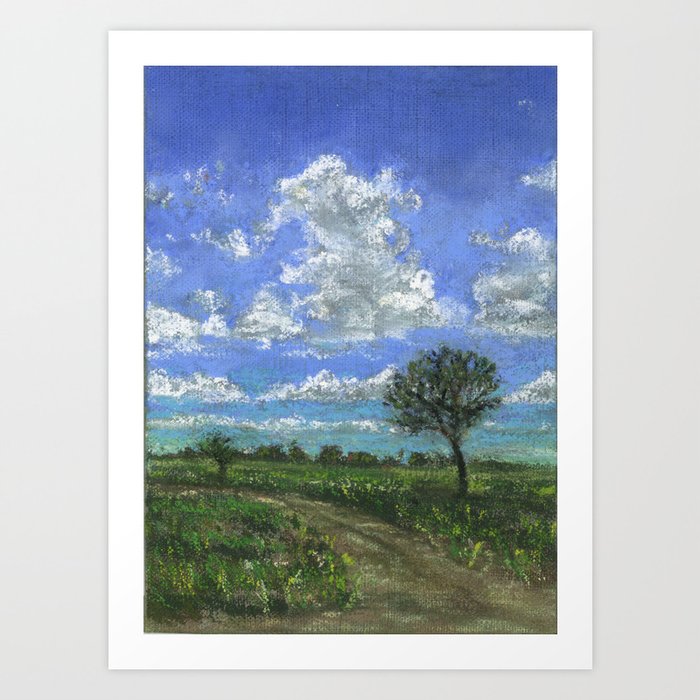 Clouds by The Road Art Print