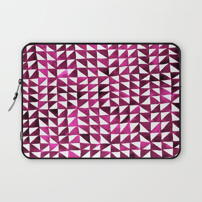 Triangle Grid pink and black Laptop Sleeve