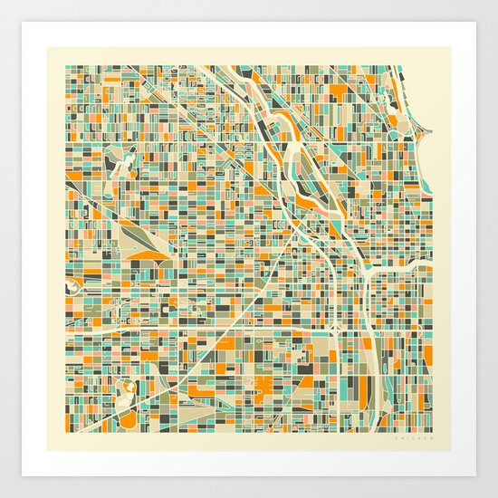 Chicago Map Art Print