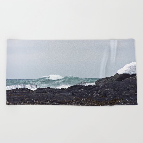Late Winter Surf Beach Towel