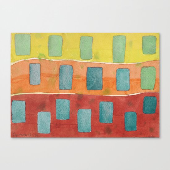 Placed in a Red Orange Yellow Field Canvas Print